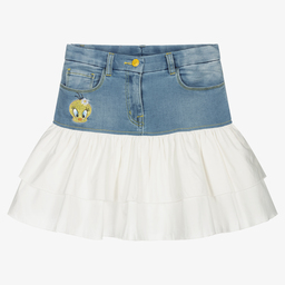 Monnalisa-Teen Girls Blue Tweety Skirt | Childrensalon Outlet