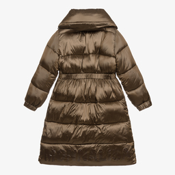 Monnalisa-Teen Girls Brown Puffer Coat | Childrensalon Outlet