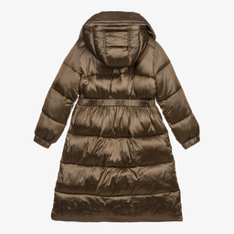 Monnalisa-Teen Girls Brown Puffer Coat | Childrensalon Outlet