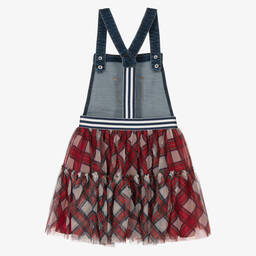 Monnalisa-Teen Girls Denim & Tulle Dress | Childrensalon Outlet