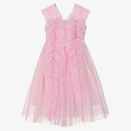 Monnalisa Шик-Розовое платье из тюля с блестками для девочек-подростков | Childrensalon Outlet
