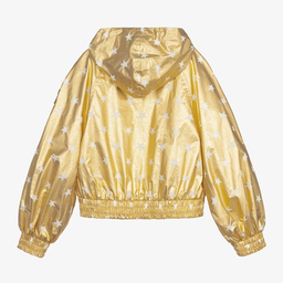 Monnalisa-Teen Girls Gold Zip-Up Jacket | Childrensalon Outlet