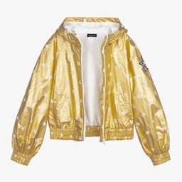 Monnalisa-Teen Girls Gold Zip-Up Jacket | Childrensalon Outlet