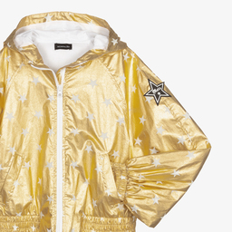 Monnalisa-Teen Girls Gold Zip-Up Jacket | Childrensalon Outlet