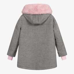 Monnalisa-Teen Girls Grey Floral Coat | Childrensalon Outlet