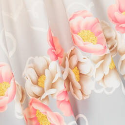 Monnalisa-Серая юбка из неопрена с цветами | Childrensalon Outlet