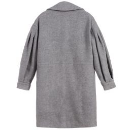 Monnalisa Chic-Teen Girls Grey Wool Coat | Childrensalon Outlet