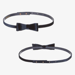 Monnalisa-Кремово-синее платье с цветами для подростков | Childrensalon Outlet