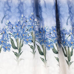 Monnalisa-Кремово-синее платье с цветами для подростков | Childrensalon Outlet