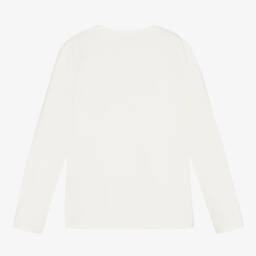 Monnalisa-توب تينز بناتي قطن جيرسي لون عاجي | Childrensalon Outlet