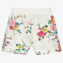 Monnalisa-Кремовые шорты с цветами для девочек-подростков | Childrensalon Outlet