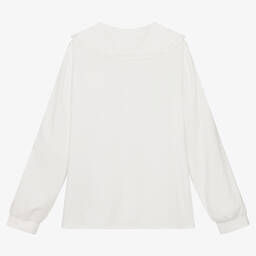 Monnalisa-Teen Girls Ivory Flower Blouse | Childrensalon Outlet