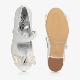 Monnalisa-Кремовые балетки на каблуке | Childrensalon Outlet