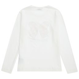 Monnalisa-Teen Girls Ivory Logo Top | Childrensalon Outlet
