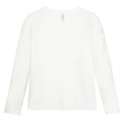 Monnalisa-Teen Girls Ivory Logo Top | Childrensalon Outlet