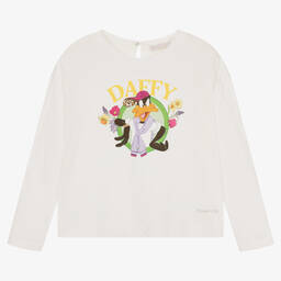 Monnalisa-Teen Girls Ivory Looney Tunes Top | Childrensalon Outlet