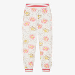Monnalisa-Кремово-розовые джоггеры с цветами | Childrensalon Outlet