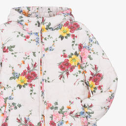 Monnalisa-Teen Girls Ivory Puffer Jacket | Childrensalon Outlet