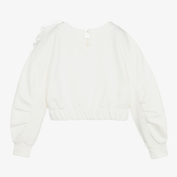 موناليزا Chic-سويتشيرت تينز بناتي قطن جيرسي لون عاجي | Childrensalon Outlet