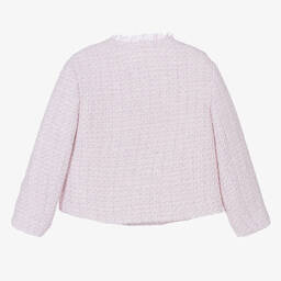 Monnalisa-Teen Girls Lilac Pink Bouclé Tweed Jacket | Childrensalon Outlet