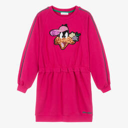 Monnalisa-Teen Girls Pink Cotton Looney Tunes Dress | Childrensalon Outlet