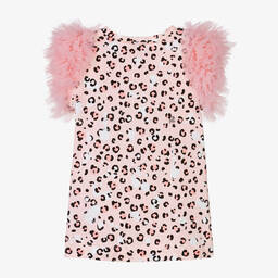 Monnalisa-Teen Girls Pink Cotton & Tulle T-Shirt | Childrensalon Outlet