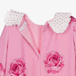 Monnalisa Chic-فستان تينز بناتي كريب تويل لون زهري | Childrensalon Outlet