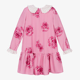 Monnalisa Chic-فستان تينز بناتي كريب تويل لون زهري | Childrensalon Outlet