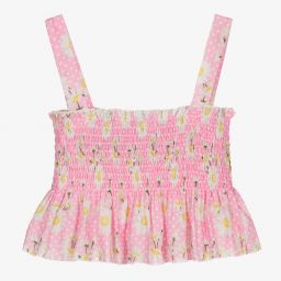 Monnalisa-Розовый топ с ромашками для подростков | Childrensalon Outlet