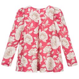 Monnalisa Chic-Teen Girls Pink Floral Blouse | Childrensalon Outlet