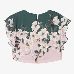 Monnalisa-Розовая блузка с цветами | Childrensalon Outlet