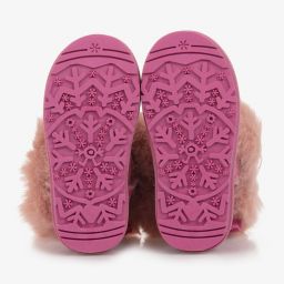 Monnalisa-بوت تينز بناتي شامواه صناعي لون زهري غليتر | Childrensalon Outlet