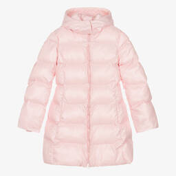 Monnalisa-Розовый пуховик с капюшоном | Childrensalon Outlet