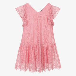 Monnalisa-Teen Girls Pink Lace Dress | Childrensalon Outlet