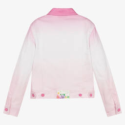 Monnalisa-Teen Girls Pink Ombré Denim Jacket | Childrensalon Outlet