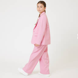 Monnalisa-Teen Girls Pink Rhinestone Trousers | Childrensalon Outlet