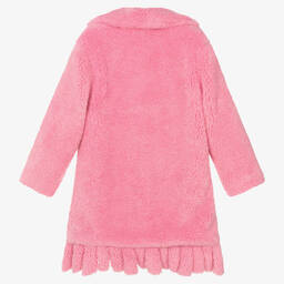 Monnalisa-Teen Girls Pink Teddy Coat | Childrensalon Outlet