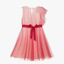 موناليزا Chic-فستان تينز بناتي تول مزين بكشكش لون زهري | Childrensalon Outlet