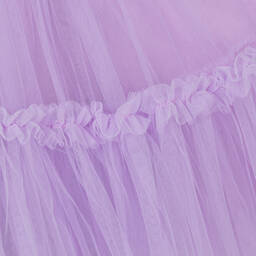Monnalisa-Teen Girls Purple Tulle Ruffle Dress | Childrensalon Outlet