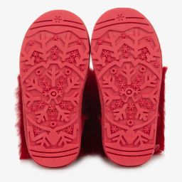 Monnalisa-بوت تينز بناتي شامواه صناعي لون أحمر غليتر | Childrensalon Outlet