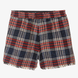 Monnalisa-Красные шорты в шотландскую клетку для девочек-подростков | Childrensalon Outlet
