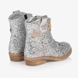 Monnalisa-Teen Girls Silver Leather Cowboy Boots | Childrensalon Outlet
