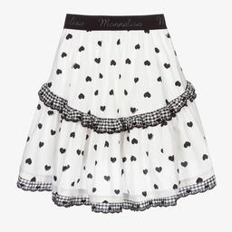 Monnalisa-Бело-черная юбка для девочек-подростков | Childrensalon Outlet