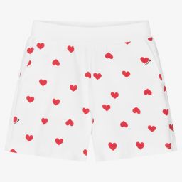Monnalisa-Белые шорты с сердечками для девочек-подростков | Childrensalon Outlet