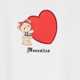 Monnalisa-Teen Girls White Logo T-Shirt | Childrensalon Outlet