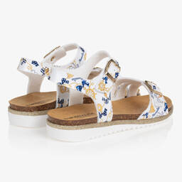 Monnalisa-Белые сандалии с морским принтом | Childrensalon Outlet