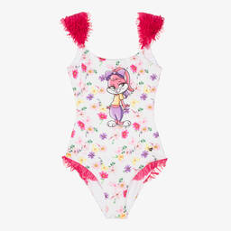 Monnalisa-Бело-розовый купальник с Лолой | Childrensalon Outlet