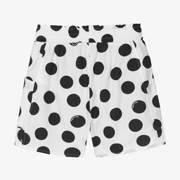 Monnalisa-Teen Girls White Polka Dot Cotton Shorts | Childrensalon Outlet