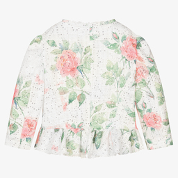 Monnalisa-Белый жакет с розами для девочек-подростков | Childrensalon Outlet