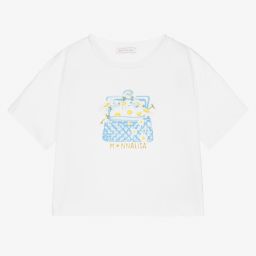 Monnalisa-Teen Girls White T-Shirt | Childrensalon Outlet